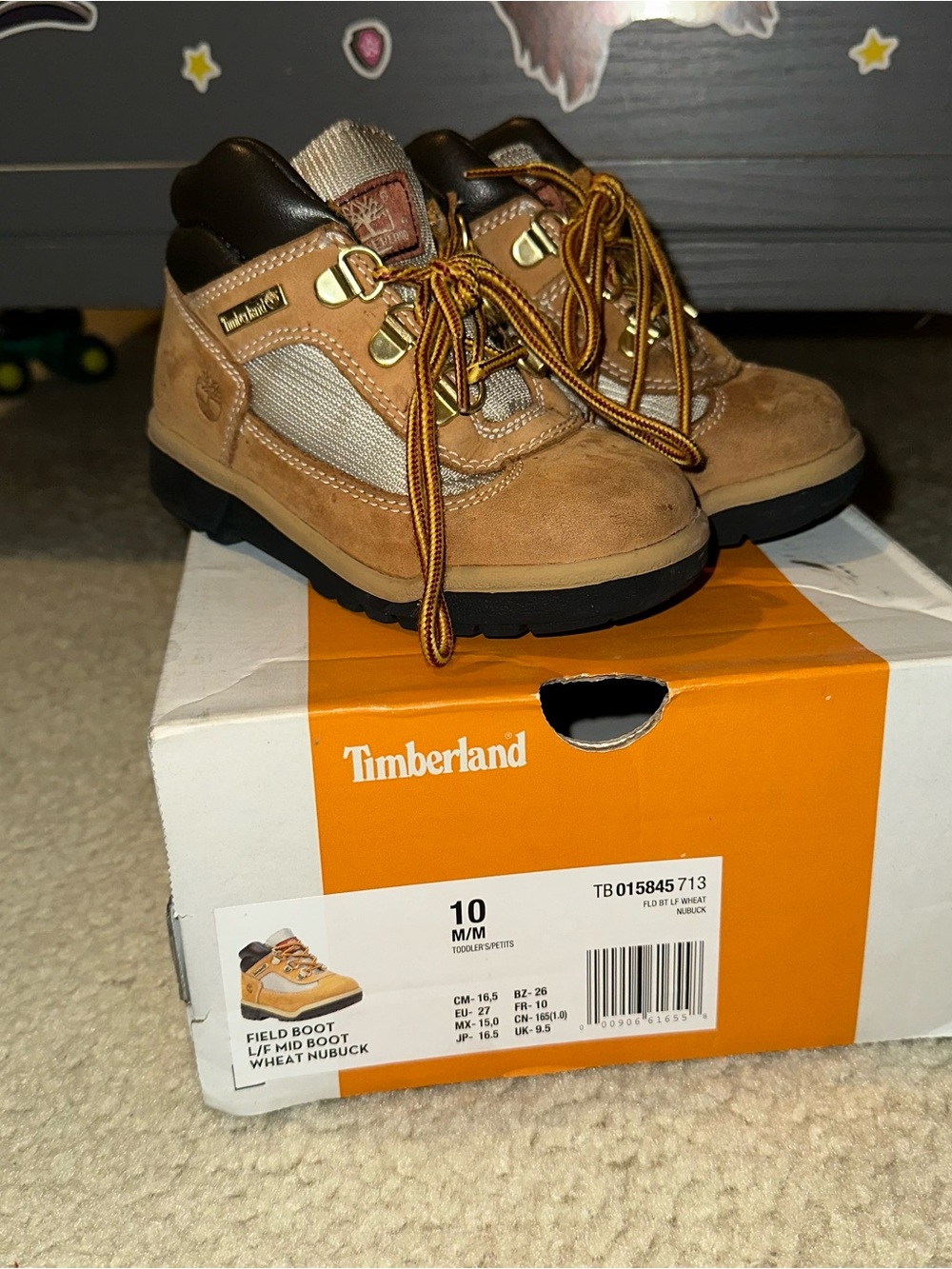 Timberland Wheat and Brown Kids' Nubuck Field Boots